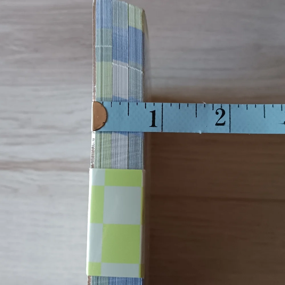 NEW Eccolo Layered Notepad Checkerboard Boarder Blue Green White Unlined Pages
